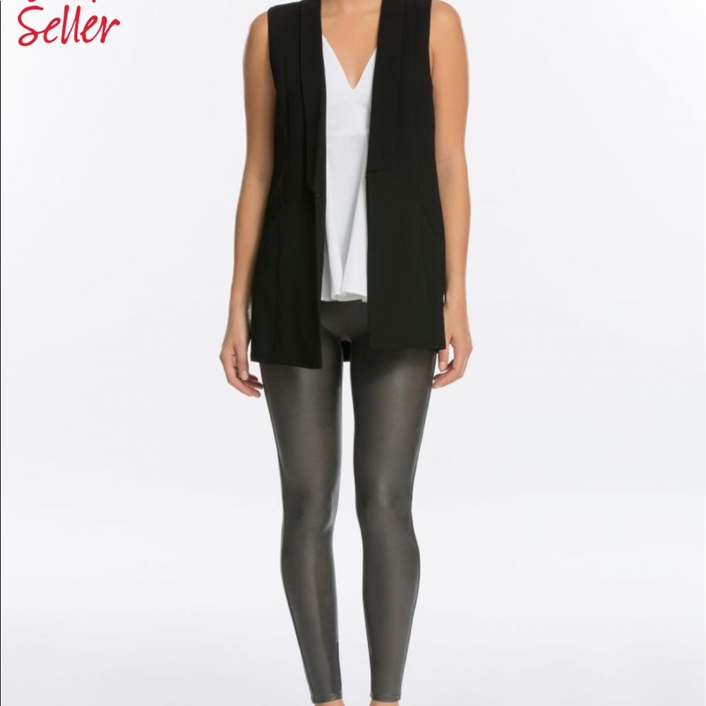 NEW SPANX faux leather leggings gunmetal - Picture 5 of 5